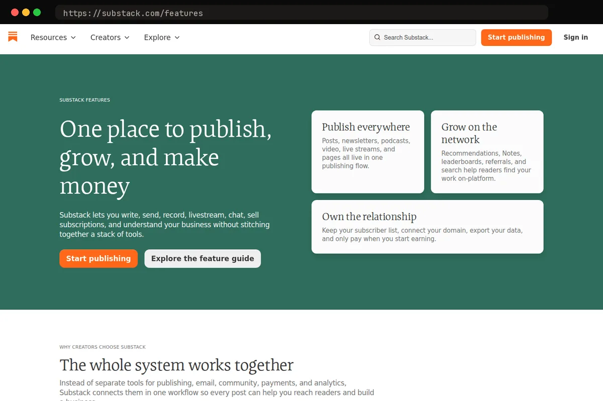 Substack homepage, captured October 2026